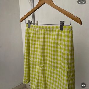 Green checkered wrap around Skirt