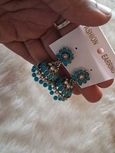 Turquoise Jhumka Earrings