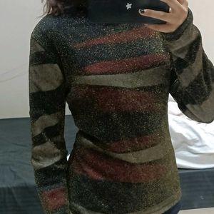 sparkle turtle neck sweater