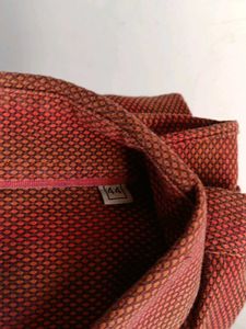Men's Red Textured Button-Down Shirt