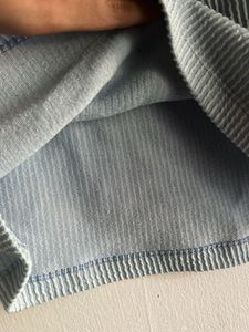 Striped Ribbed Crew Neck Top