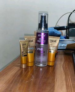 Lakme Sun Expert & Streax Heat Protect and goodies