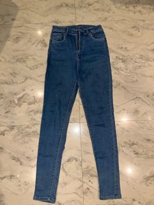 High Waisted Blue Denim Jeans
