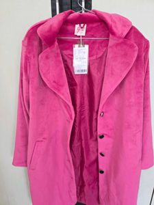 Bright Pink Velvet Coat