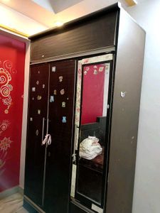 Dark Brown Wardrobe with Mirror
