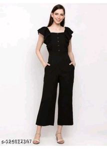 Chic Black Ruffle Jumpsuit