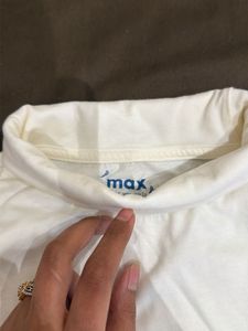 White Turtleneck Long Sleeve Top
