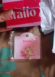 Korean earring Earrings with White Stones