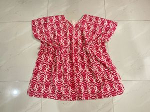 Vibrant Pink & White Tunic Top