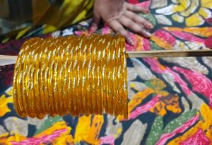 Golden Glass Bangles