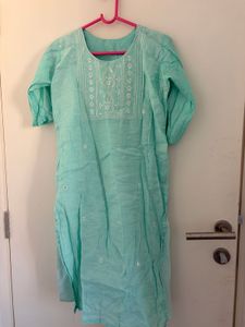 Aqua Blue Chikankari Kurta