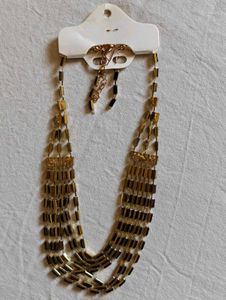 Elegant Black &amp; Gold Necklace &amp; Earrings Set