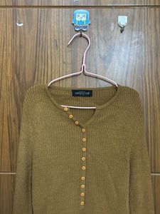 mustard Knit Top