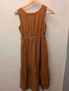 Women's Casual Brown Midi Dress