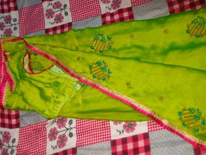Green Art Silk Embroidered Saree With Designer Blo