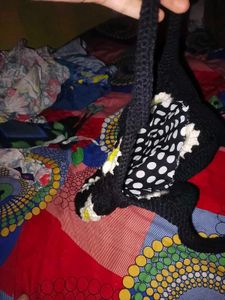 Handmade Crochet Daisy Tote Bag