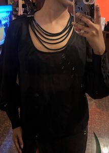 Elegant Black Sheer Blouse