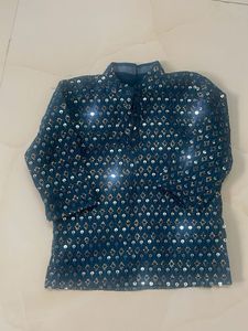 Sequin Embellished Teal kurta