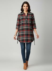 Red & Green Plaid Tunic Top