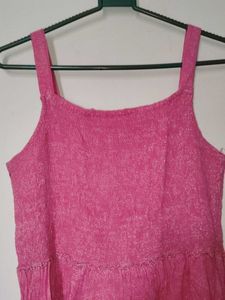 Pink Tiered Midi Dress
