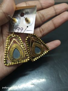Mirror And Stone Earring