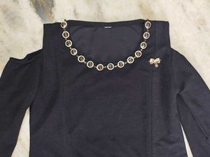 black cold shoulder top