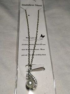 Elegant Stainless Steel Pearl Necklace
