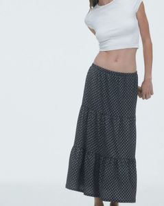 Tiered Patterned Maxi Skirt