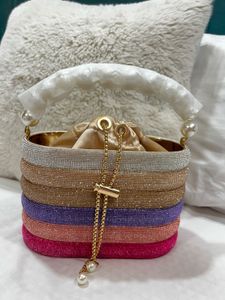 Sparkling Multi-Color Beaded Clutch Bag