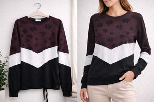 Colorblock Floral Print Sweatshirt