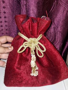 Red Handmade Potli
