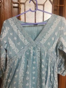 Elegant Blue Embroidered Kurta brand new one