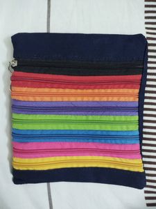 Denim Sling Crossbody Bag With Adjustable Strap