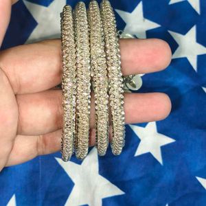 Set of Oxidized Silver Bangles