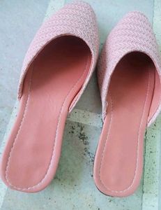 Pink Pointed-Toe Mules