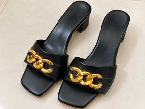 Chic Black Chain Detail Heels