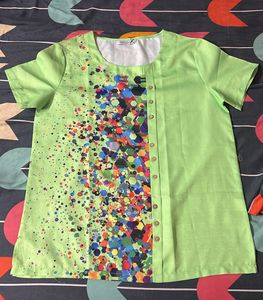 MissLook Green Geometric Print XXL Top