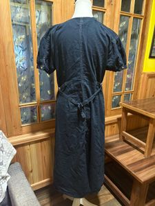 Stylish Denim Button-Down Midi Dress