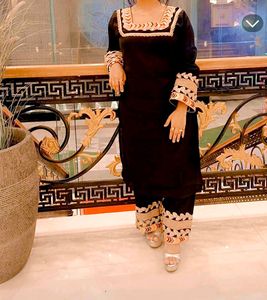 Black Embroidered Kurta Set