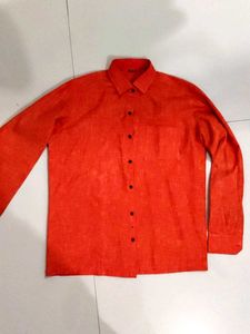 Men's Bright Orange Casual Shirt