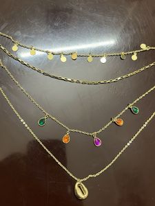 New Anti Tarnish Four Layered Necklace with
