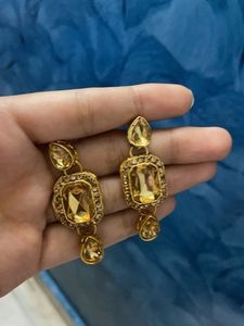 Stunning Golden Stone Earrings