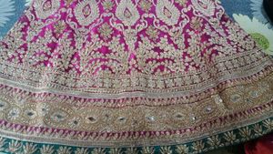 Stunning Pink &amp; Gold Embroidered Lehenga Choli