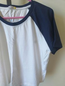 White &amp; Blue Crop Top
