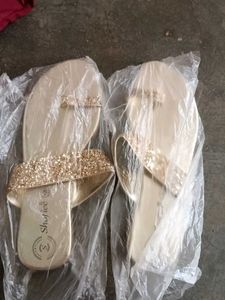 Stylish Gold Glitter Sandals