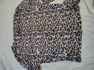 Newme leopard print mesh top