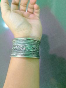 Intricate Silver Tone Cuff Bracelet