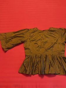 Elegant Silk Blend Peplum Blouse