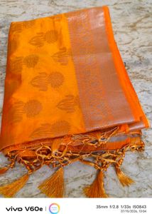 Vibrant Yellow Banarasi Silk Saree