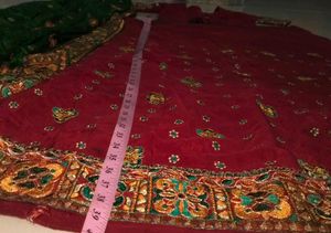Elegant Red &amp; Green Lehenga Choli Set